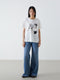 Crew Neck Printed Combed Cotton Women's T-Shirt